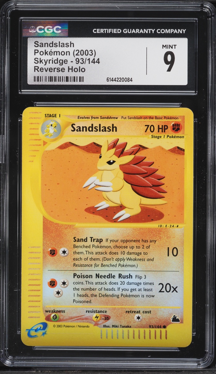 2003 Pokemon Skyridge Reverse Holo Sandslash #93 CGC 9 MINT