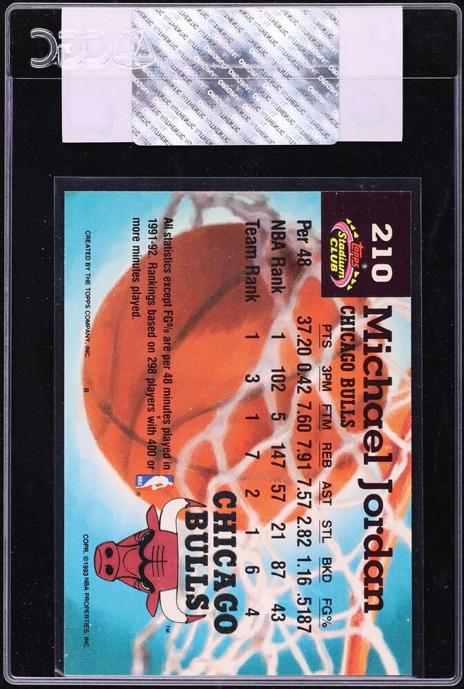 1992 Stadium Club Members Choice Michael Jordan #210 CGC AUTH
