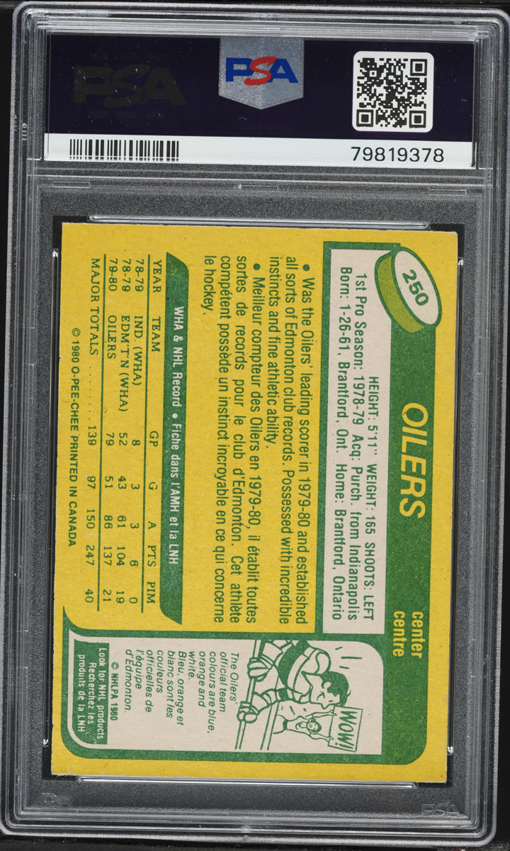 1980 O-Pee-Chee Hockey Wayne Gretzky #250 PSA 7 NRMT