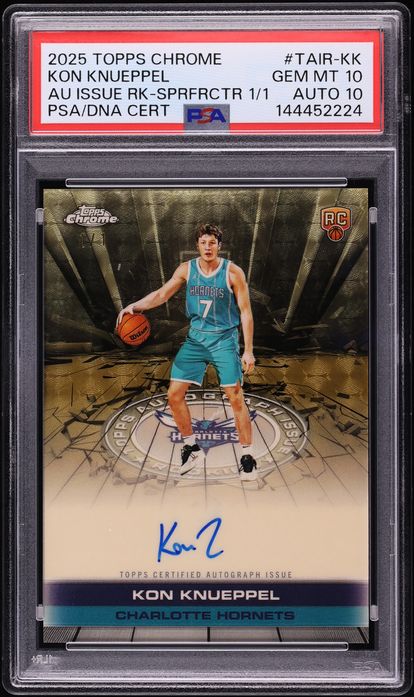 2025 Topps Chrome Autograph Issue Superfractor Kon Knueppel ROOKIE AUTO DNA 10 1/1 PSA 10 GEM