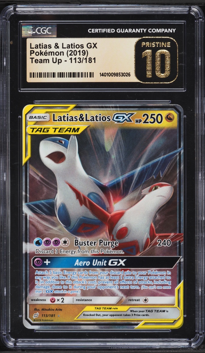 2019 Pokemon Sun & Moon Team Up Holo Latias & Latios GX #113 CGC 10 PRISTINE