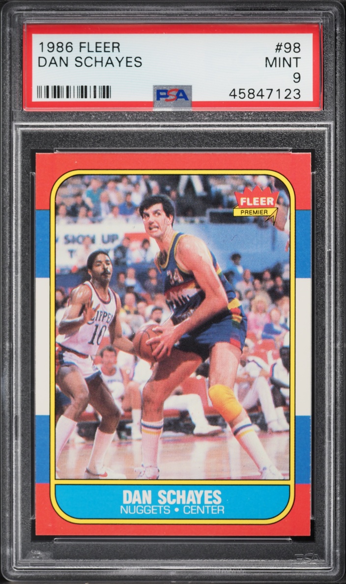 1986 Fleer Basketball Dan Schayes #98 PSA 9 MINT