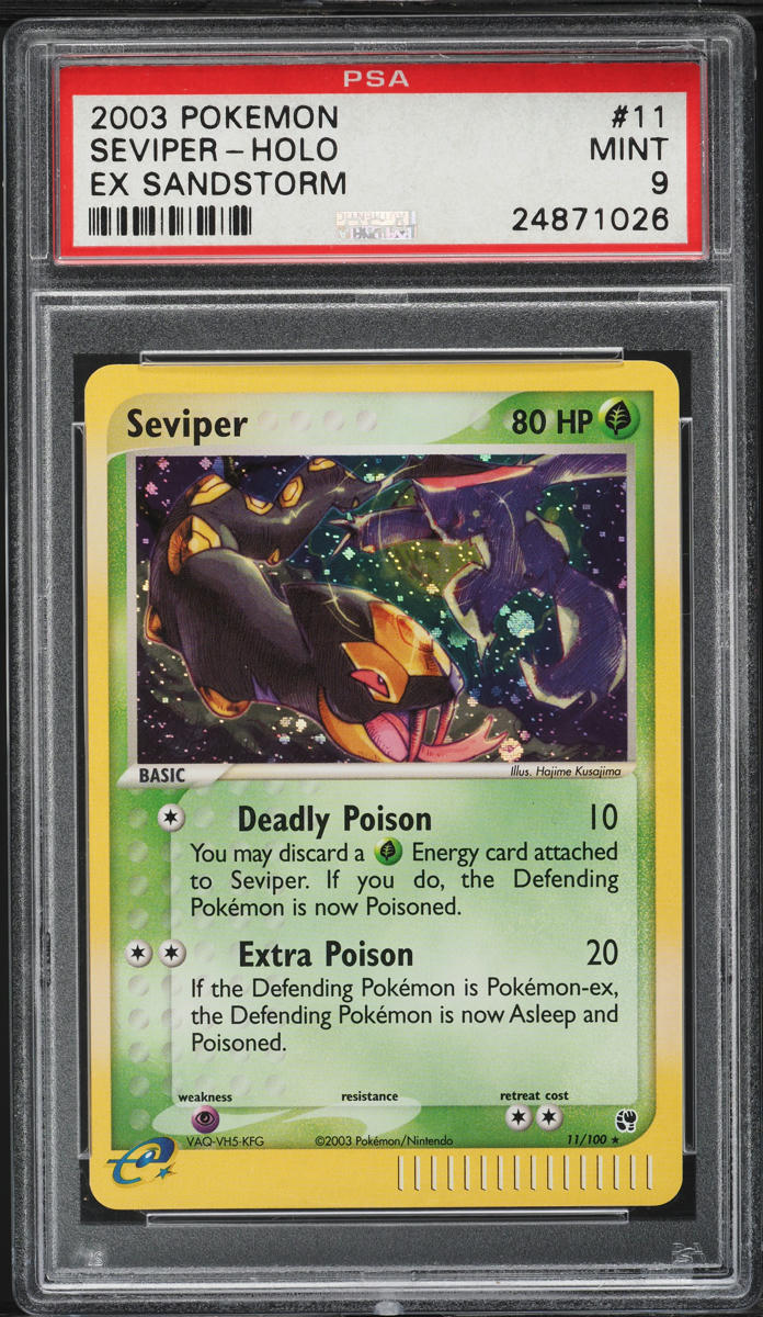 2003 Pokemon EX Sandstorm Holo Seviper #11 PSA 9 MINT