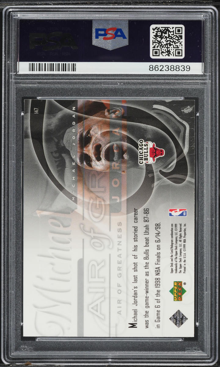 1999 Upper Deck Air Of Greatness Michael Jordan #147 PSA 10 GEM MINT