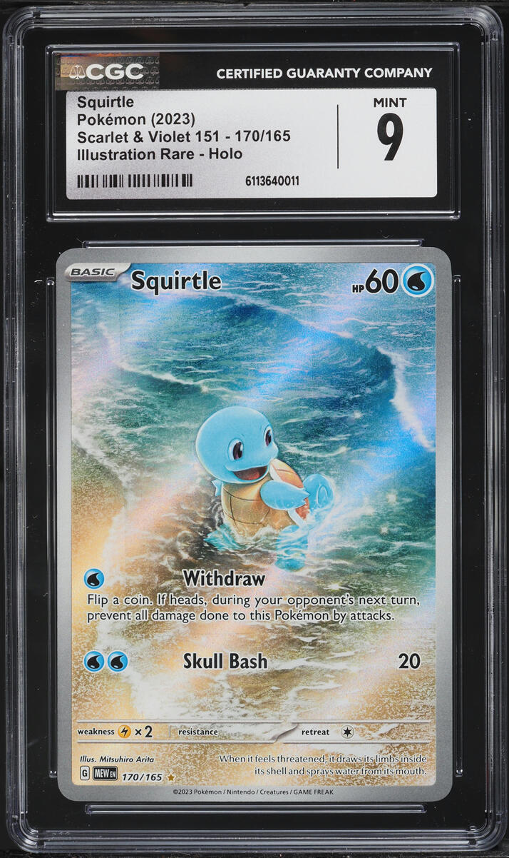 2023 Pokemon Scarlet & Violet 151 IR Squirtle #170 CGC 9 MINT