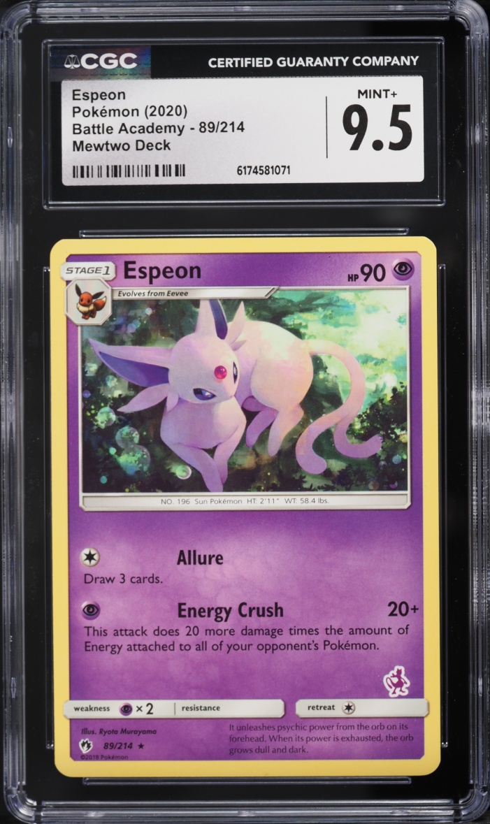 2020 Pokemon Sword & Shield Battle Academy Deck Espeon #89 CGC 9.5 MINT+