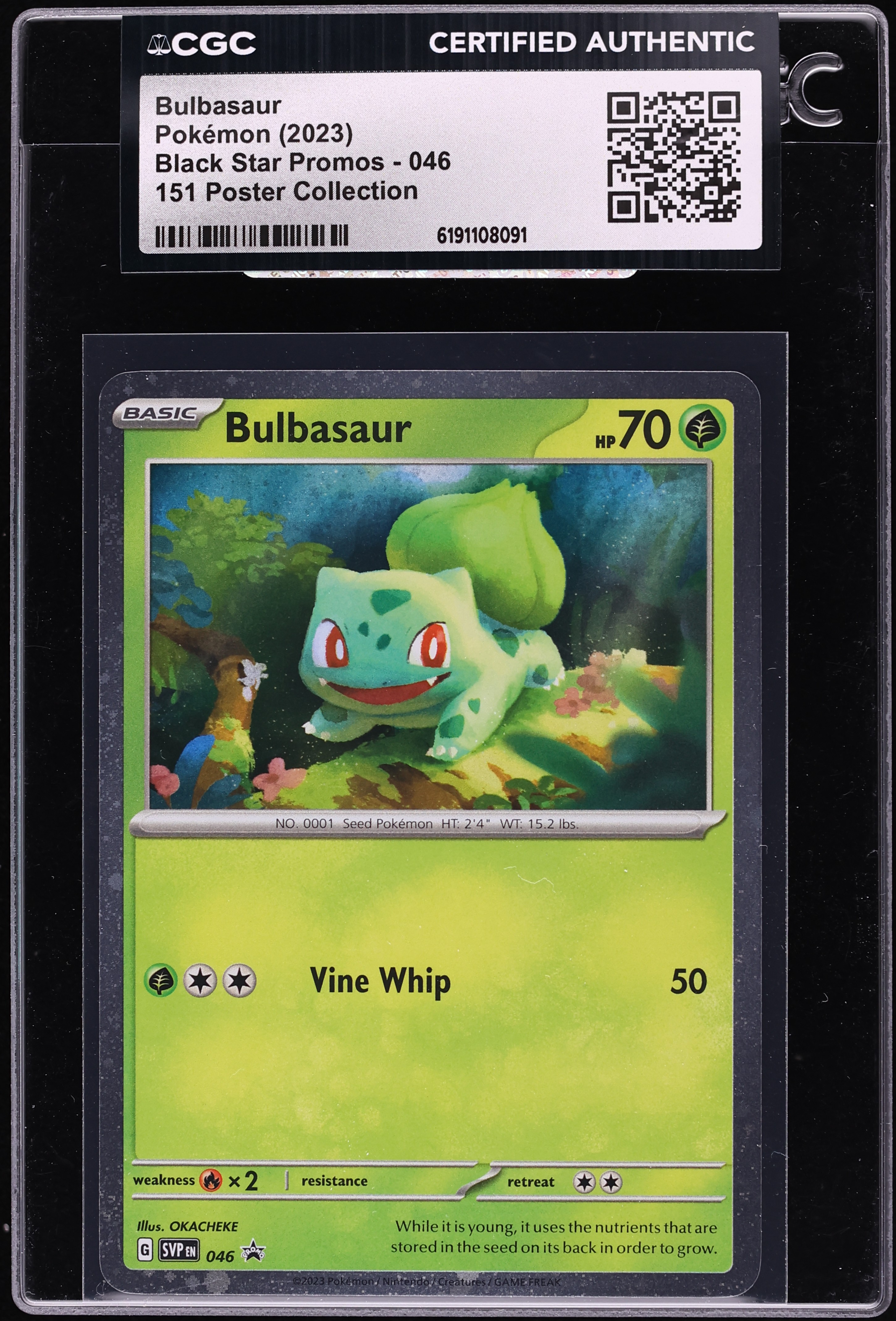 2023 Pokemon Scarlet & Violet Promo 151 Poster Collection Bulbasaur #46 CGC AUTH