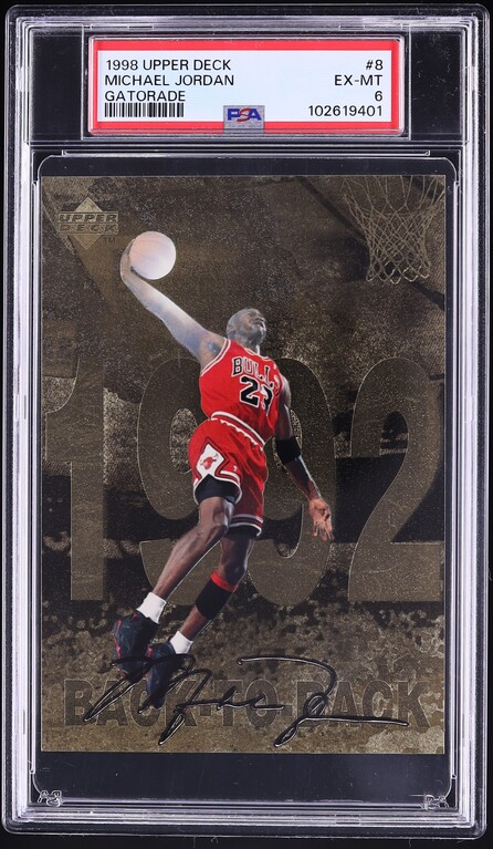 1998 Upper Deck Gatorade Michael Jordan #8 PSA 6 EXMT