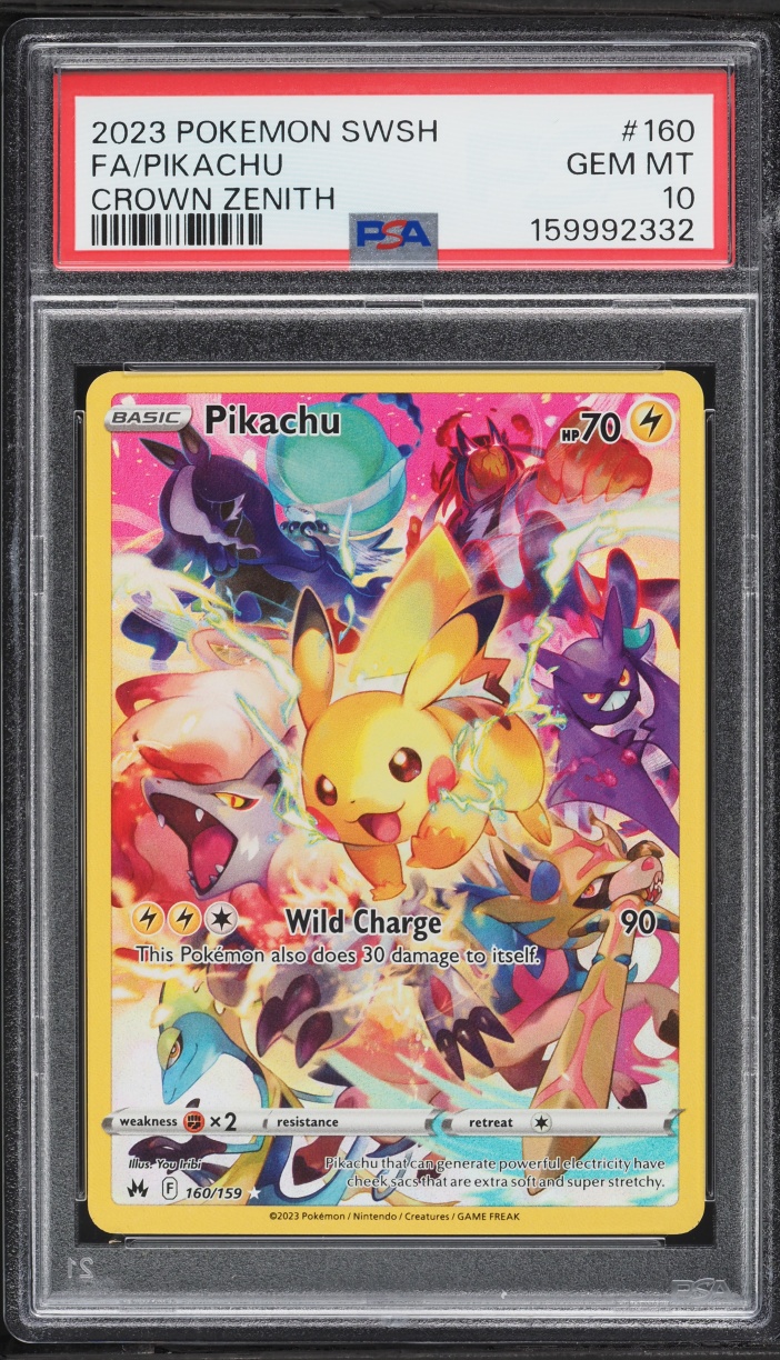 2023 Pokemon Sword & Shield Crown Zenith SEC Pikachu #160 PSA 10 GEM MINT