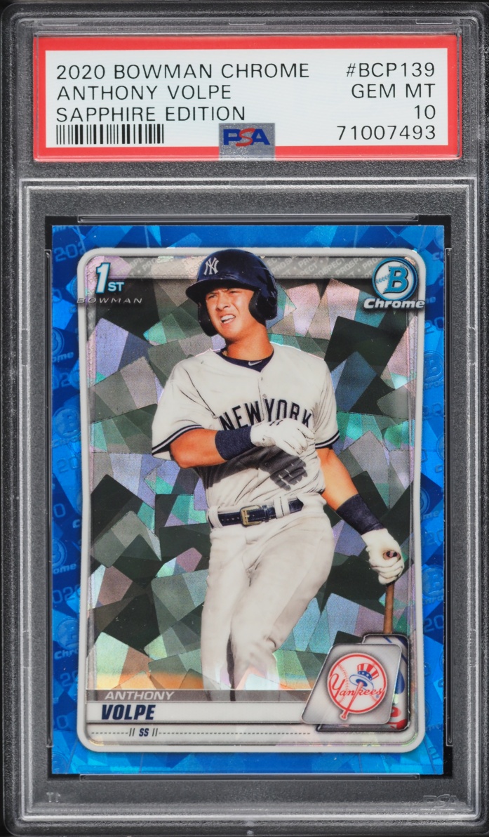 2020 Bowman Chrome Sapphire Anthony Volpe PROSPECT #BCP-139 PSA 10 GEM MINT