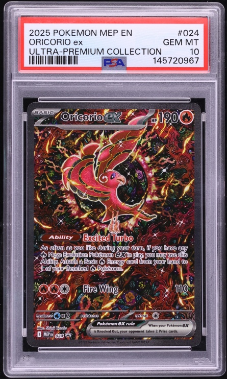 2025 Pokemon Mega Evolution Promo Ultra Premium Full Art Oricorio ex #24 PSA 10 GEM MINT