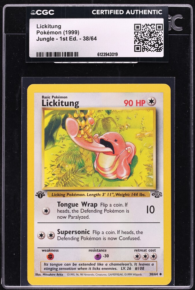 1999 Pokemon Jungle 1st Edition Lickitung #38 CGC AUTH