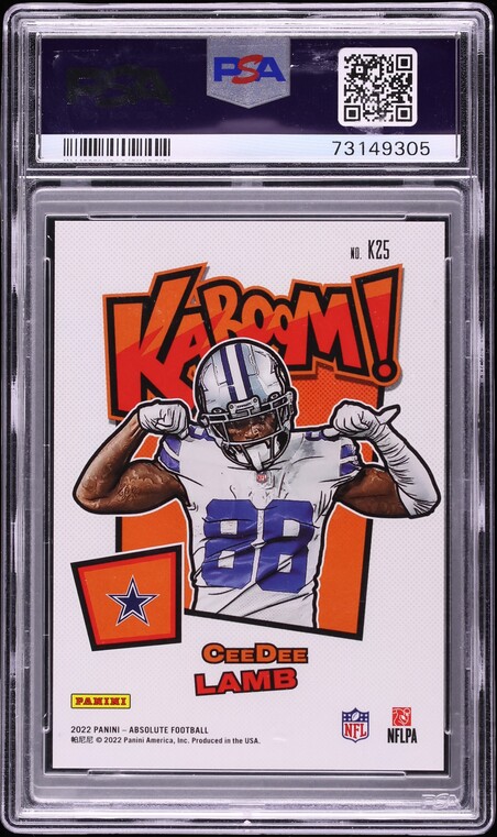 2022 Absolute Kaboom! Vertical Green CeeDee Lamb 1/1 #K25 PSA 10 GEM MINT