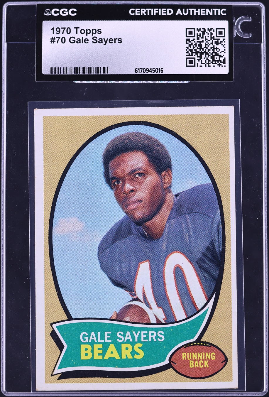 1970 Topps Football Gale Sayers #70 CGC AUTH