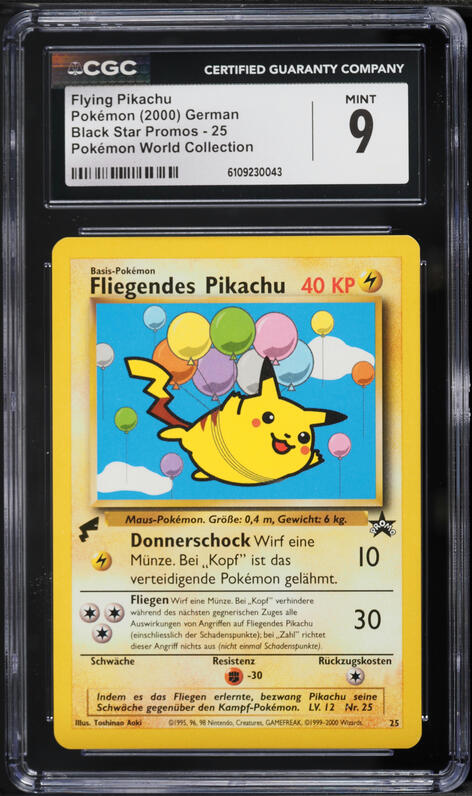 2000 Pokemon German World Collection Fliegendes Flying Pikachu #25