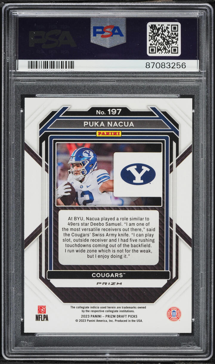 2023 Panini Prizm Draft Picks Red Ice Puka Nacua ROOKIE #197 PSA 10 GEM MINT