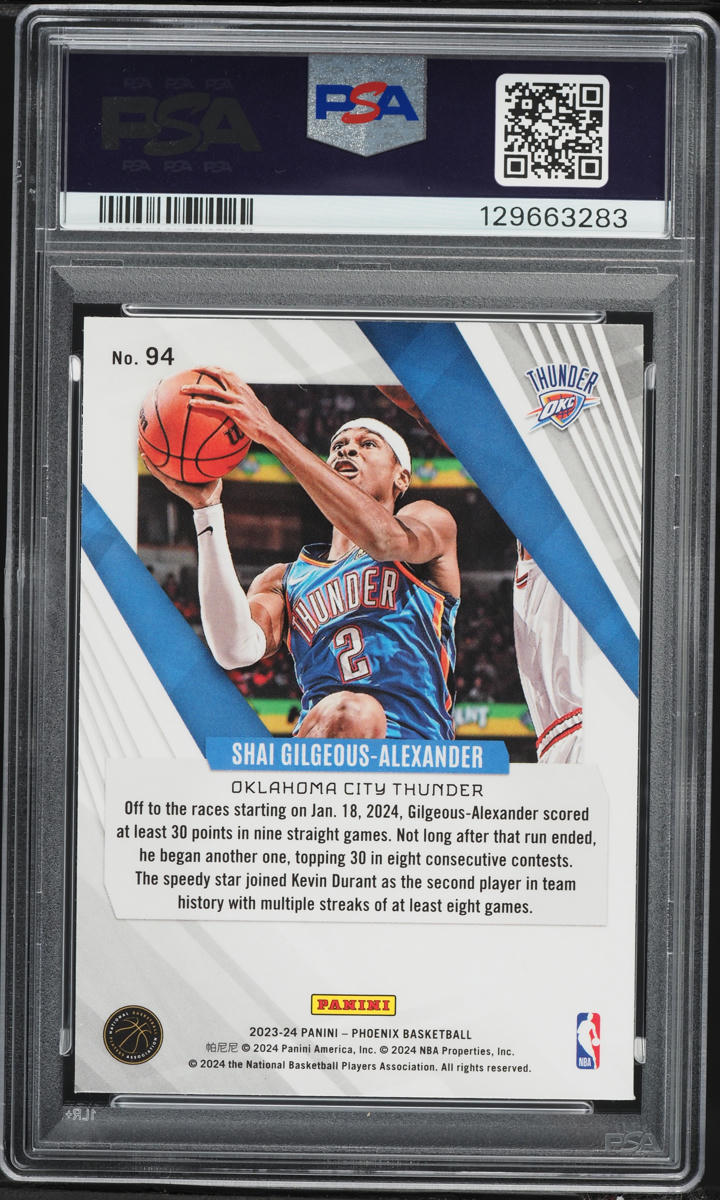 2023 Panini Phoenix Shai Gilgeous-Alexander #94 PSA 10 GEM MINT