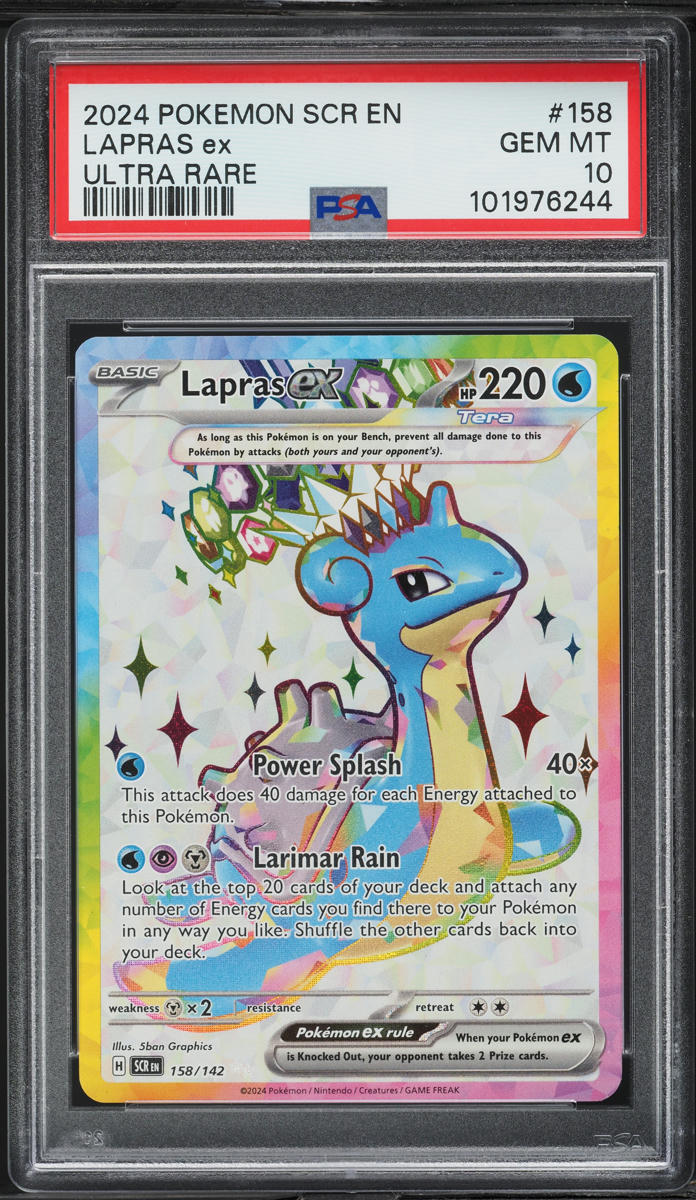 2024 Pokemon Scarlet & Violet Stellar Crown Full Art Lapras EX #158 PSA 10 GEM MINT