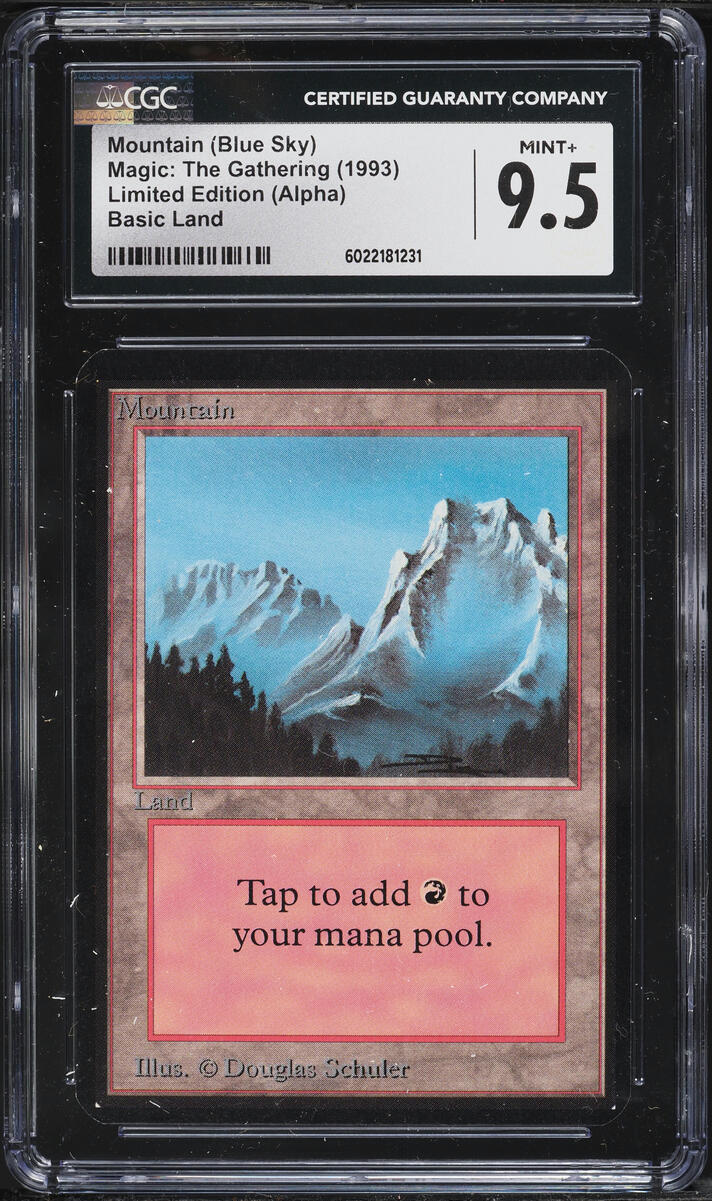 1993 Magic The Gathering MTG Alpha Basic Land Mountain (Blue Sky) CGC 9.5 MINT+