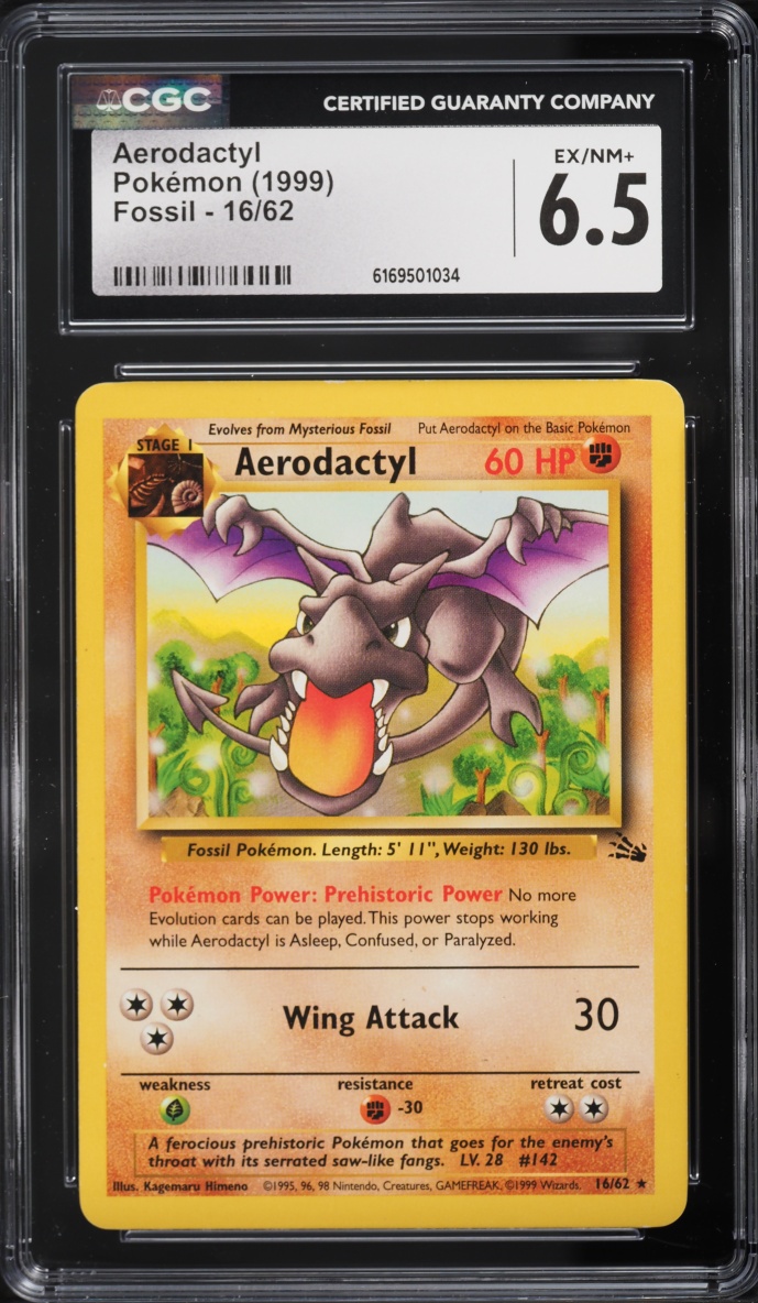 1999 Pokemon Fossil Aerodactyl #16 CGC 6.5 EXMT+