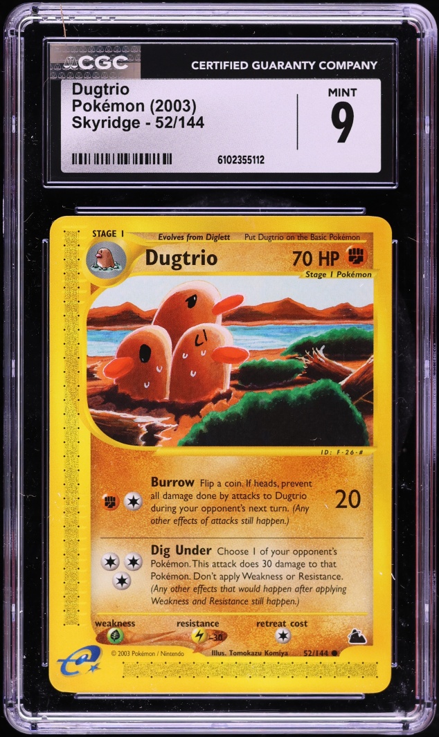 2003 Pokemon Skyridge Dugtrio #52 CGC 9 MINT