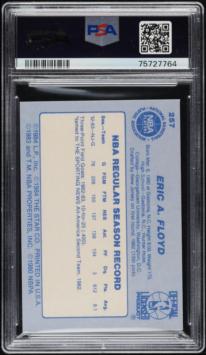 1983 Star Basketball Sleepy Floyd #257 PSA 8 NM-MT