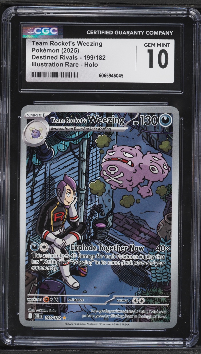 2025 Pokemon Scarlet & Violet Destined Rivals IR Team Rocket's Weezing #199 CGC 10 GEM MINT
