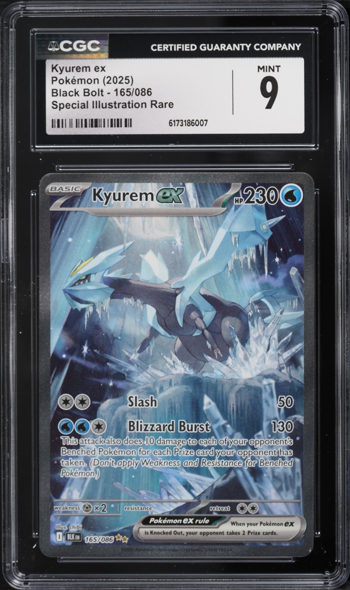 2025 Pokemon Scarlet & Violet Black Bolt SIR Kyurem ex #165 CGC 9 MINT