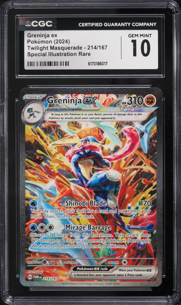 2024 Pokemon Scarlet & Violet Twilight Masquerade SIR Greninja ex #214 CGC 10 GEM MINT