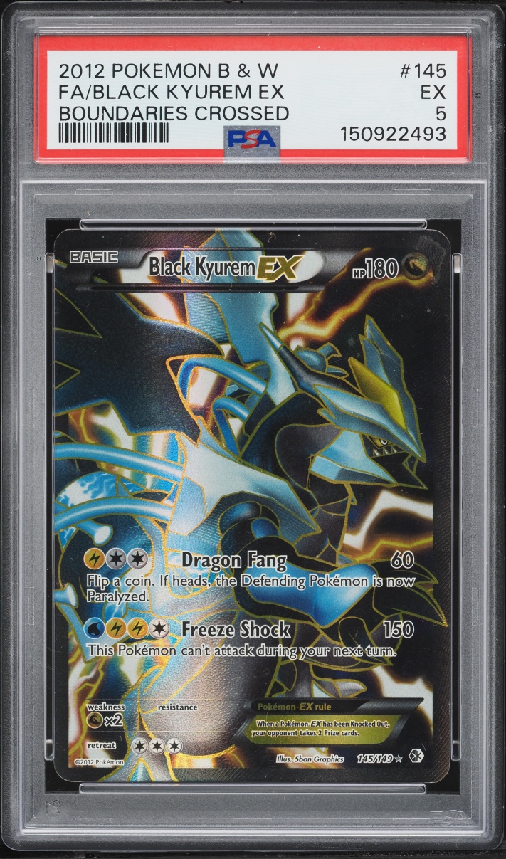 2012 Pokemon Black & White Boundaries Crossed Full Art Black Kyurem EX #145 PSA 5 EX
