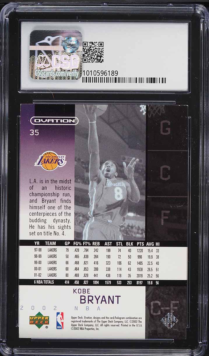 2002 Upper Deck Ovation Kobe Bryant #35 CSG 8 NM-MT