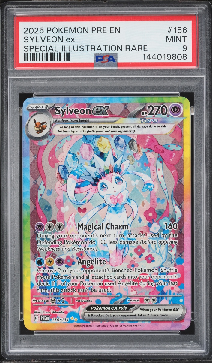 2025 Pokemon Scarlet & Violet Prismatic Evolutions SIR Sylveon ex #156 PSA 9 MINT