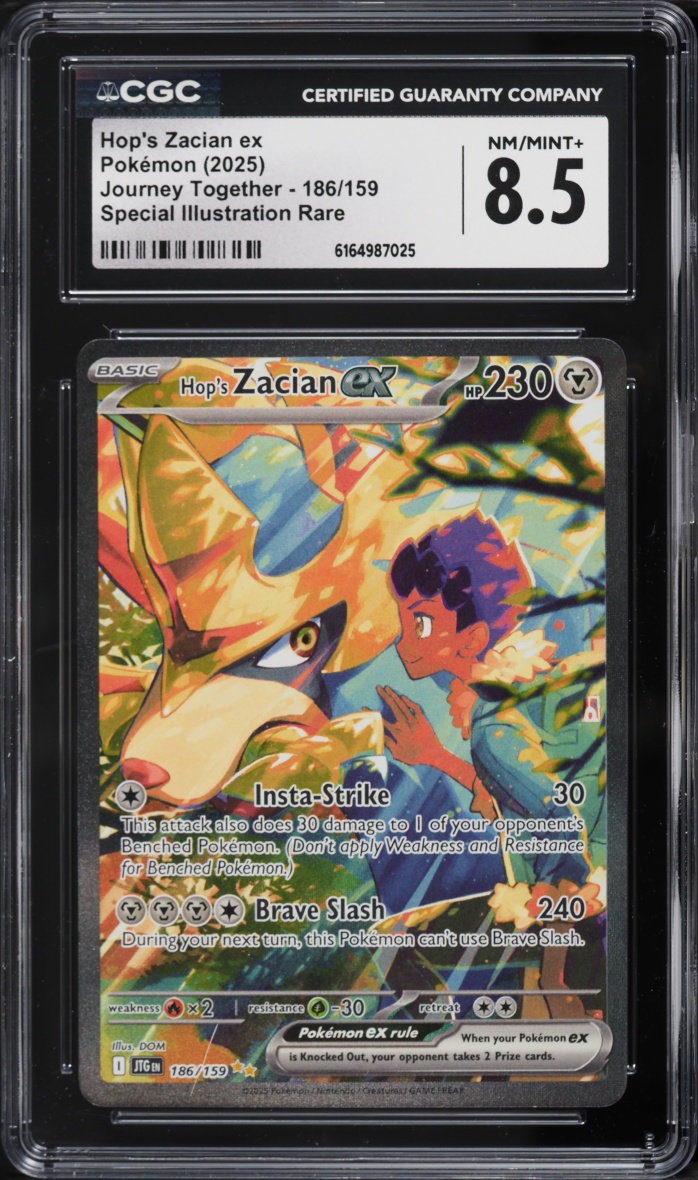 2025 Pokemon Scarlet & Violet Journey Together SIR Hop's Zacian EX #186 CGC 8.5 NM-MT+