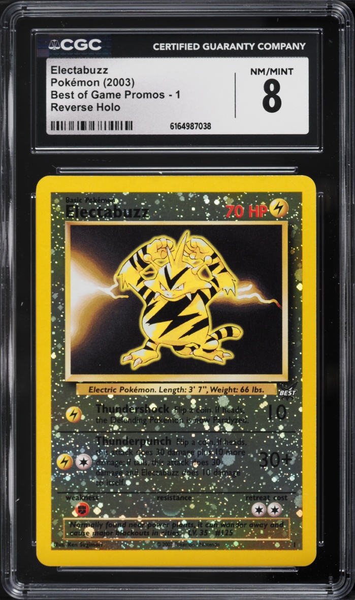 2003 Pokemon Best Of Game Promo Reverse Holo Electabuzz #1 CGC 8 NM-MT