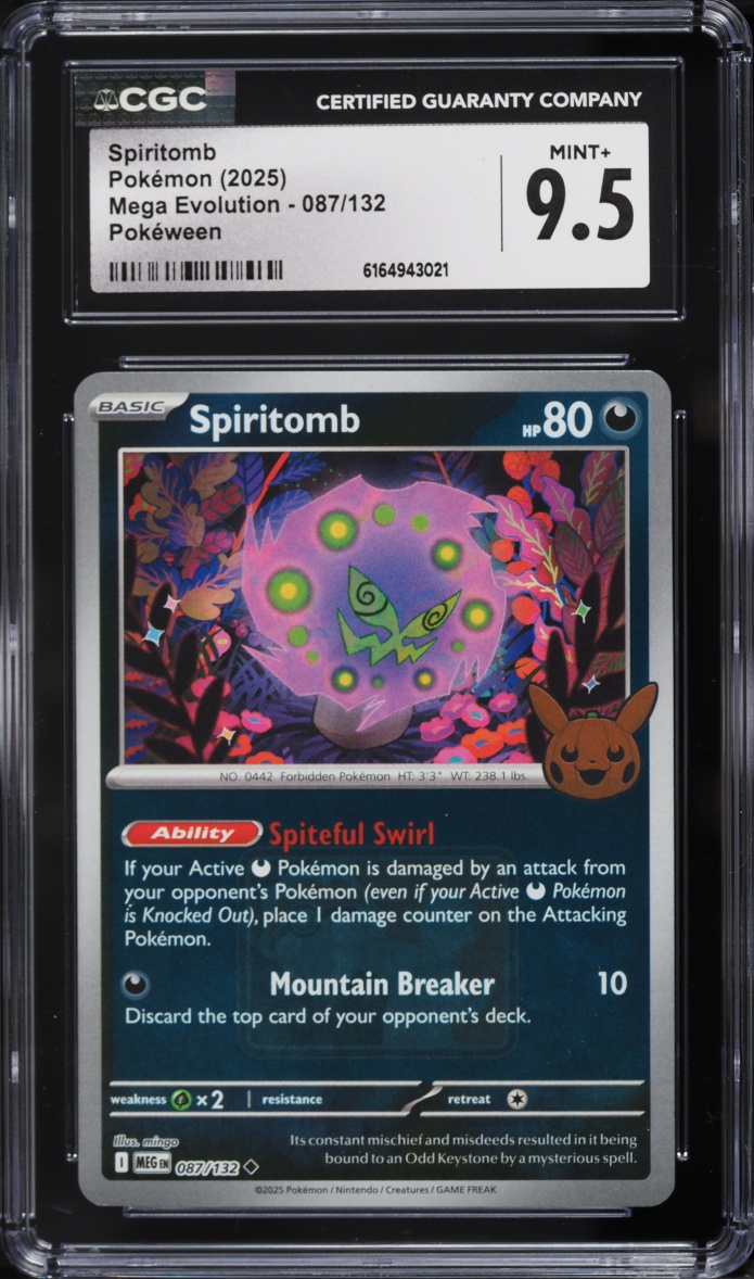 2025 Pokemon Mega Evolution Pokeween Spiritomb #87 CGC 9.5 MINT+