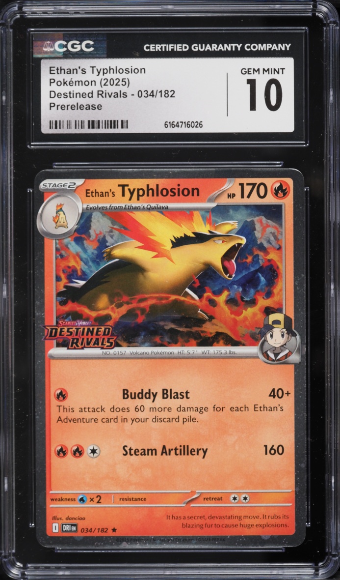 2025 Pokemon Scarlet & Violet Destined Rivals Prerelease Ethan's Typhlosion #34 CGC 10 GEM MINT