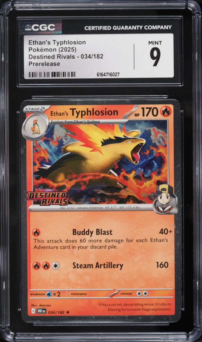 2025 Pokemon Scarlet & Violet Destined Rivals Prerelease Ethan's Typhlosion #34 CGC 9 MINT