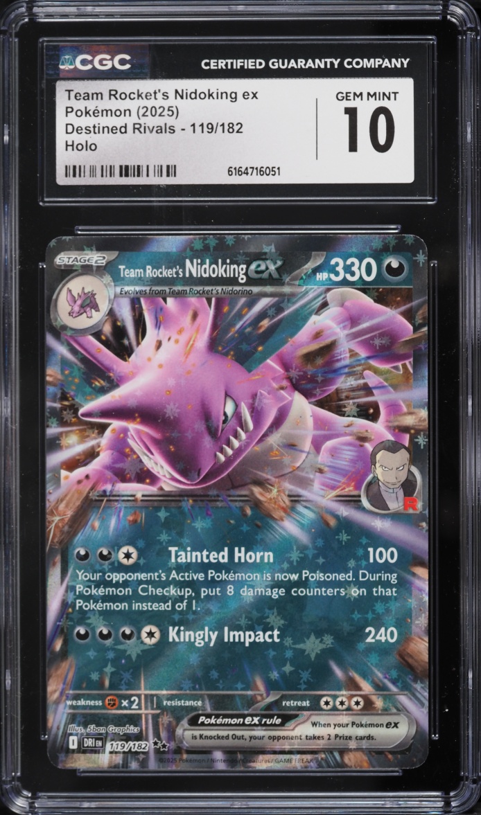 2025 Pokemon Scarlet & Violet Destined Rivals Team Rocket's Nidoking Ex #119 CGC 10 GEM MINT