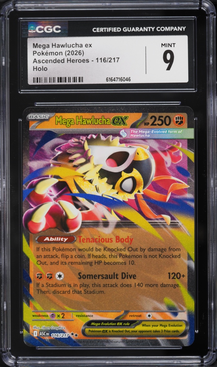 2026 Pokemon Mega Evolution Ascended Heroes Holo Mega Hawlucha Ex #116 CGC 9 MINT