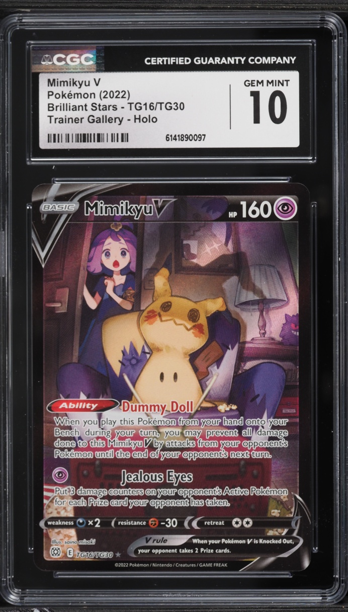 2022 Pokemon Sword & Shield Brilliant Stars CHR Mimikyu V #TG16 CGC 10 GEM MINT
