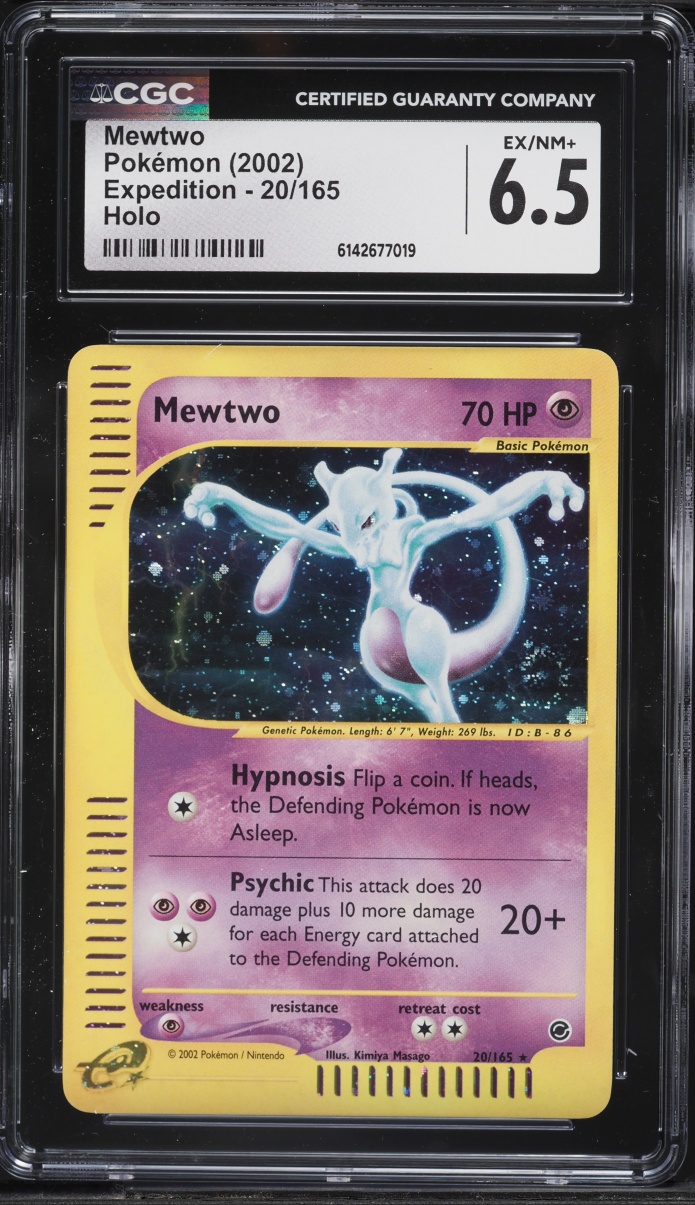 2002 Pokemon Expedition Holo Mewtwo #20 CGC 6.5 EXMT+