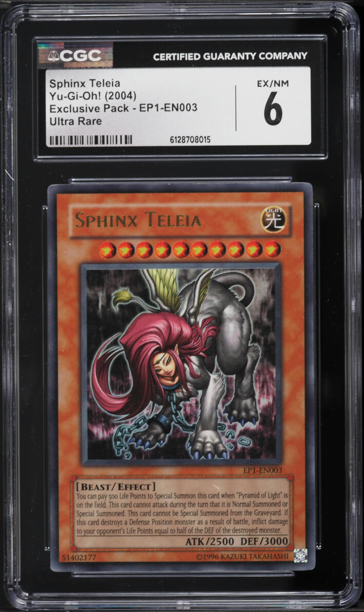 2004 Yu-Gi-Oh! Exclusive Pack Ultra Rare Sphinx Teleia #EP1-EN003 CGC 6 ...