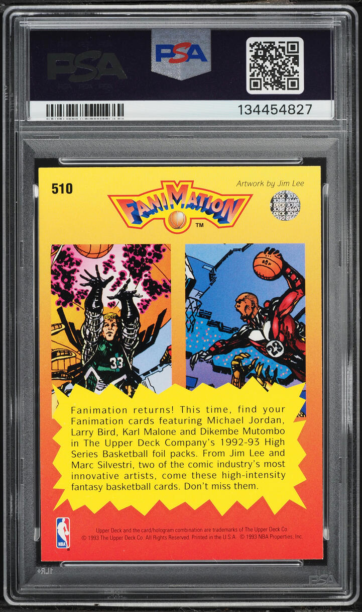1992 Upper Deck Fanimation Larry Bird Michael Jordan #510 PSA 7 NRMT