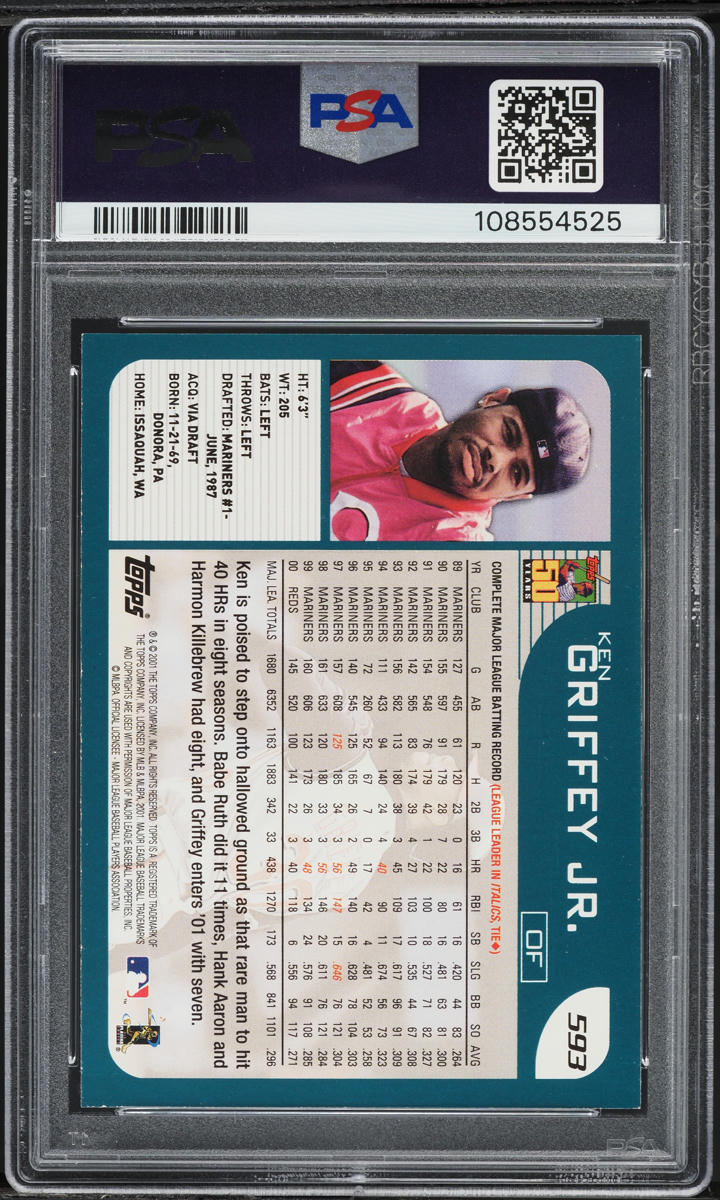 2001 Topps Limited Edition Ken Griffey Jr. #593 PSA 8 NM-MT