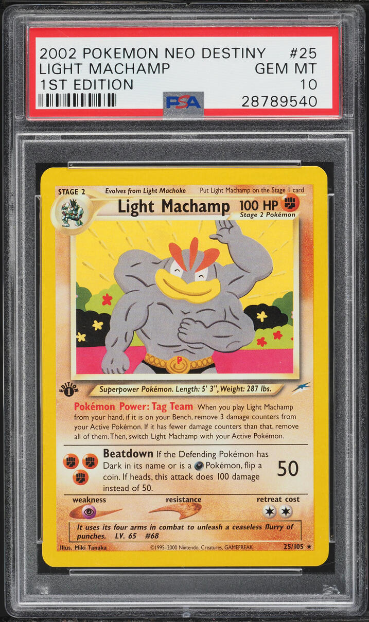 2002 Pokemon Neo Destiny 1st Edition Light Machamp #25 PSA 10 GEM MINT
