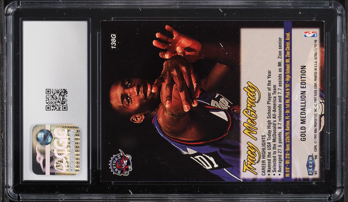 1997 Ultra Gold Medallion Tracy McGrady ROOKIE #138G CGC 8.5 NM-MT+
