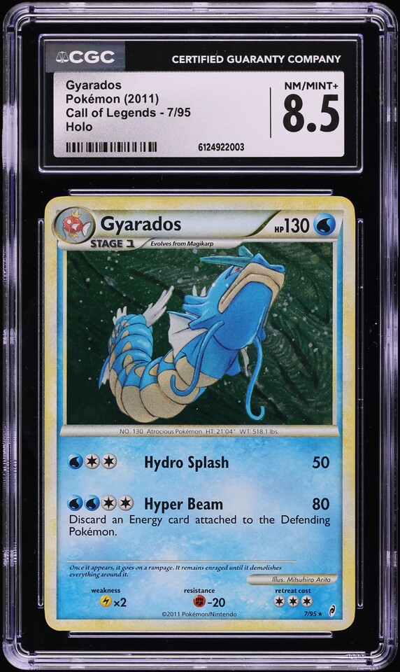 2011 Pokemon Call Of Legends Holo Gyarados #7 CGC 8.5 NM-MT+