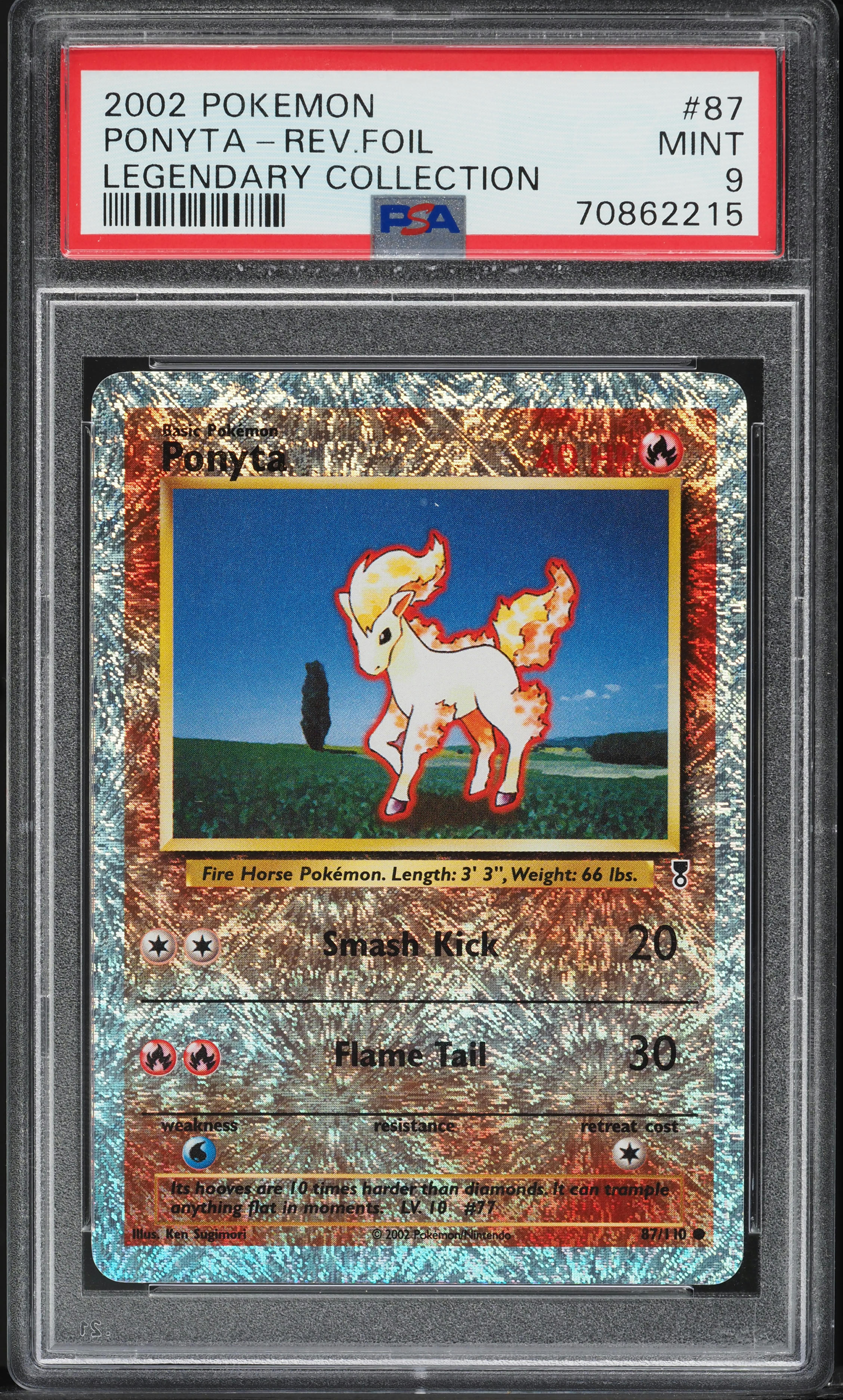 2002 Pokemon Legendary Collection Reverse Holo Ponyta #87 PSA 9 MINT