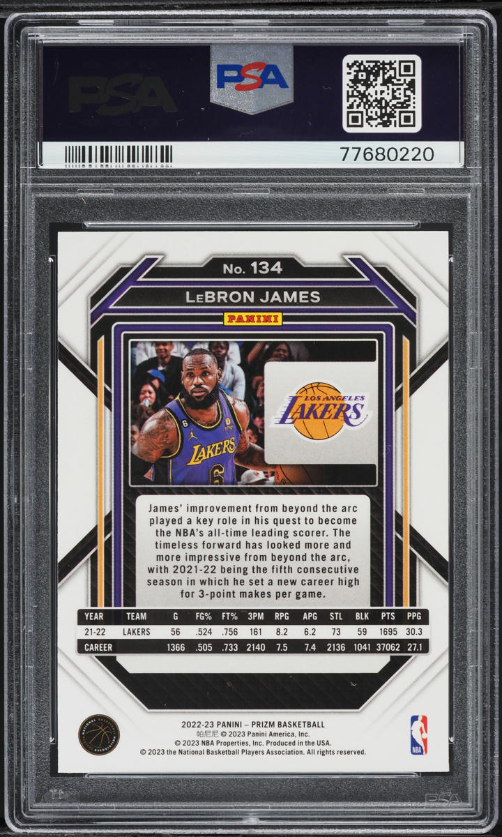 2022 Panini Prizm LeBron James #134 PSA 10 GEM MINT