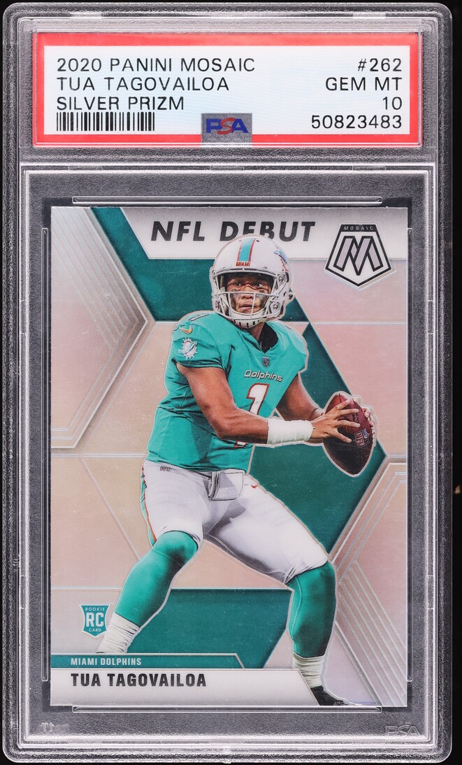 2020 Panini Mosaic Silver Prizm Tua Tagovailoa ROOKIE #262 PSA 10 GEM MINT